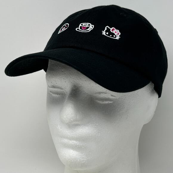 Hello Kitty Cafe Dad Hat Baseball Cap Las Vegas Sanrio 6 Panel Strapback Black - Picture 12 of 12